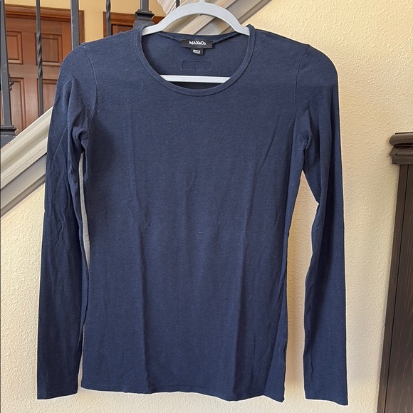 ⭐️Max & Co. Navy Blue Long Sleeve Top Size S - Picture 4 of 8